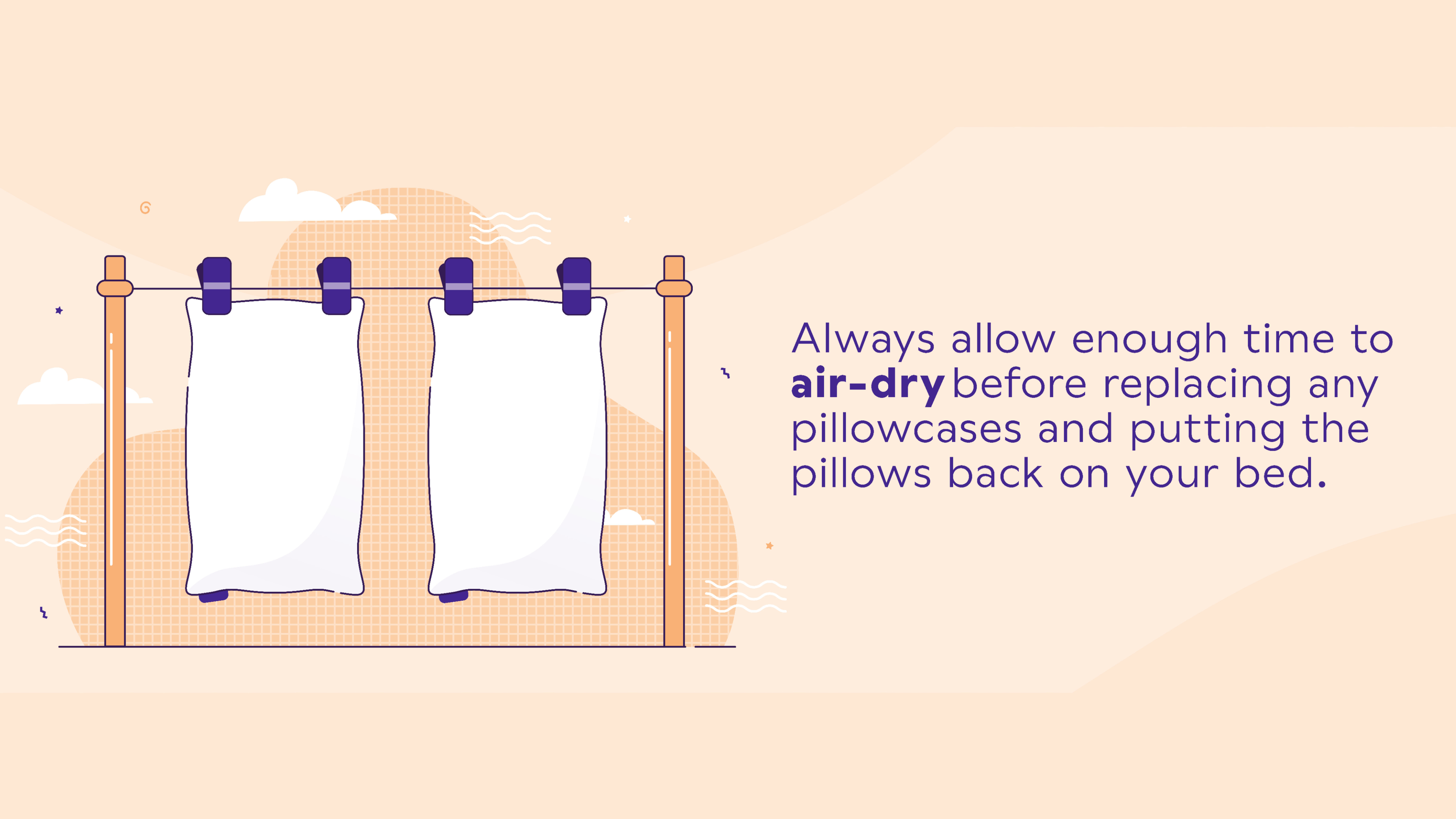 pillows air drying