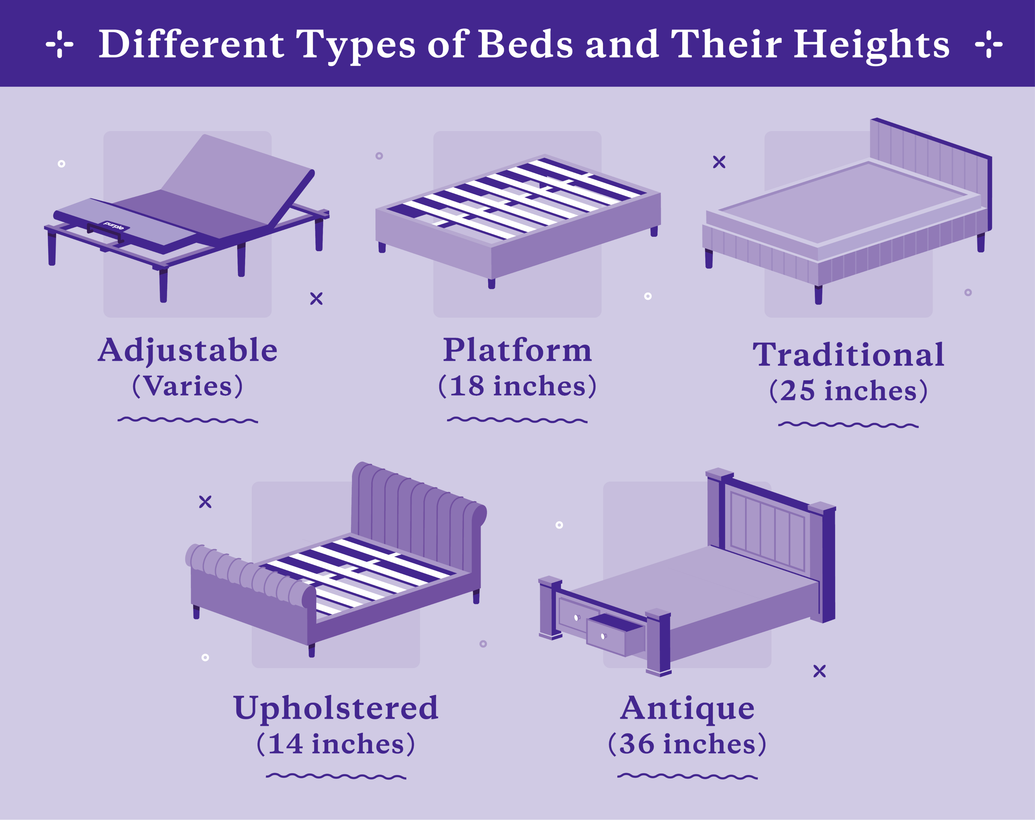 bed frame types with heights