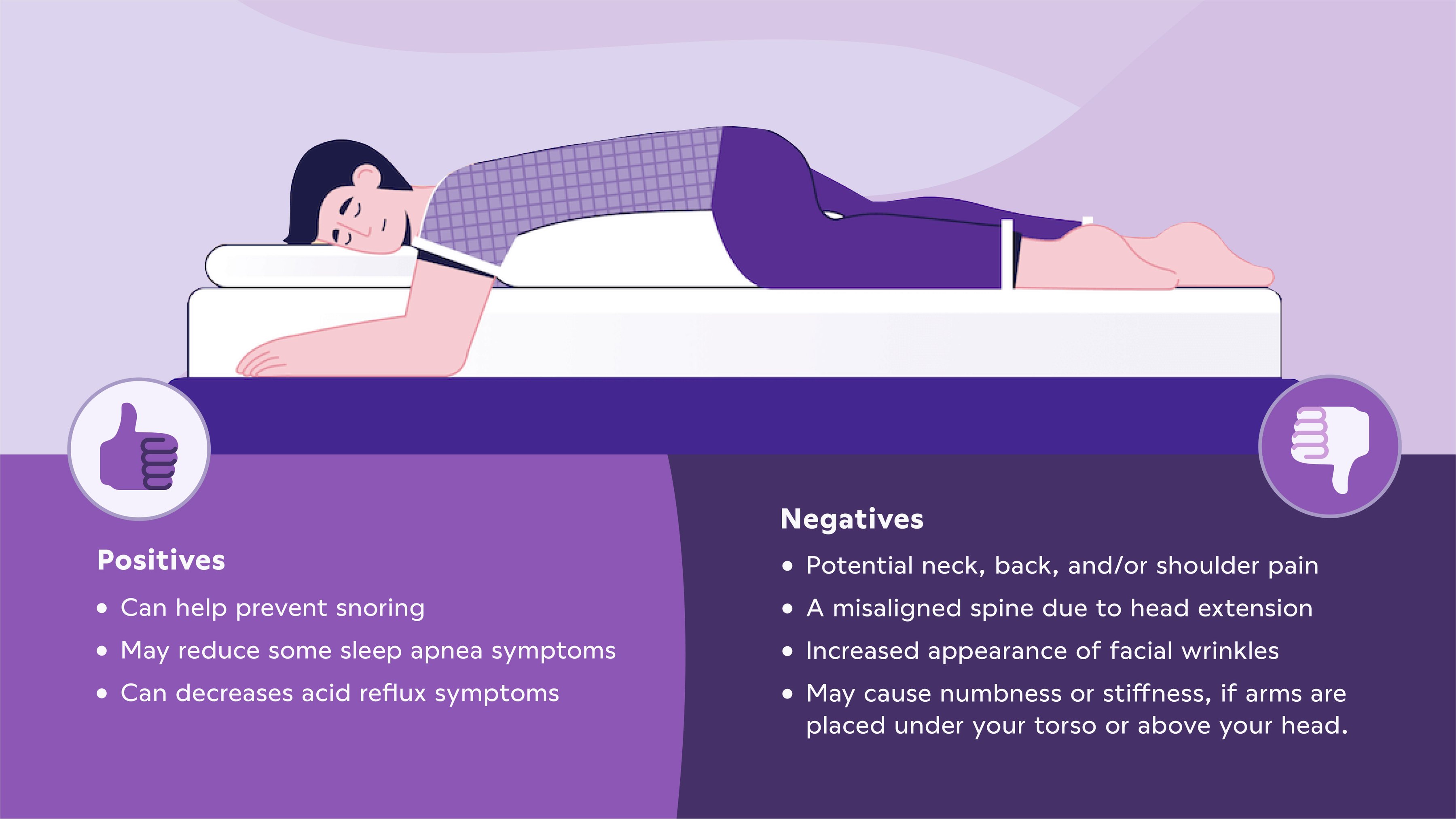 pros and cons to sleeping on your stomach