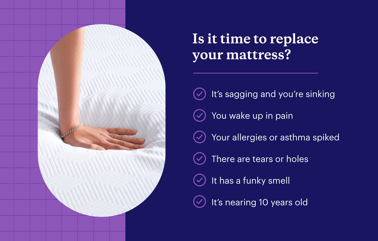 list of reasons to replace your mattress