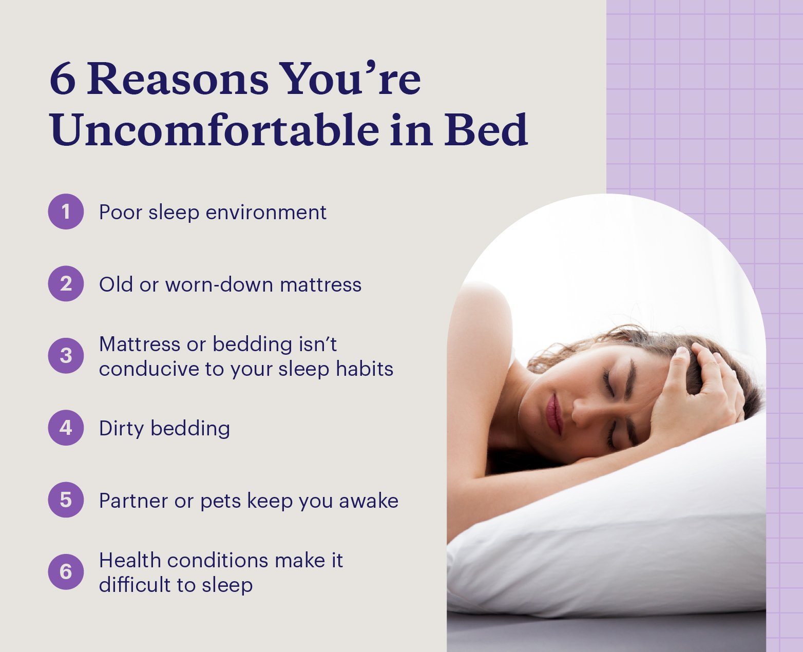 Six reasons you can’t get comfortable in bed.
