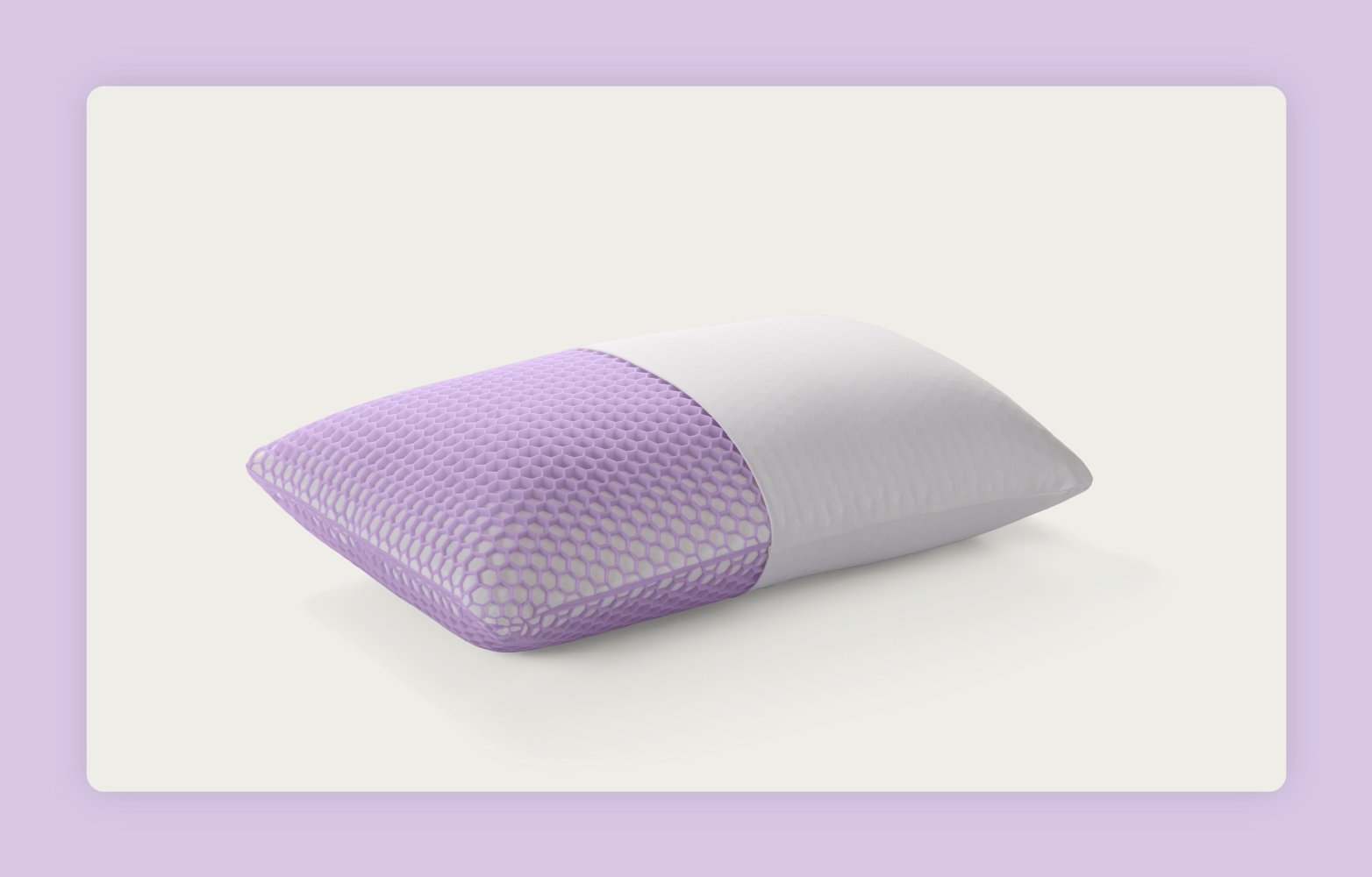 The Purple Harmony™ Pillow showing the exposed honeycomb GelFlex® Grid.