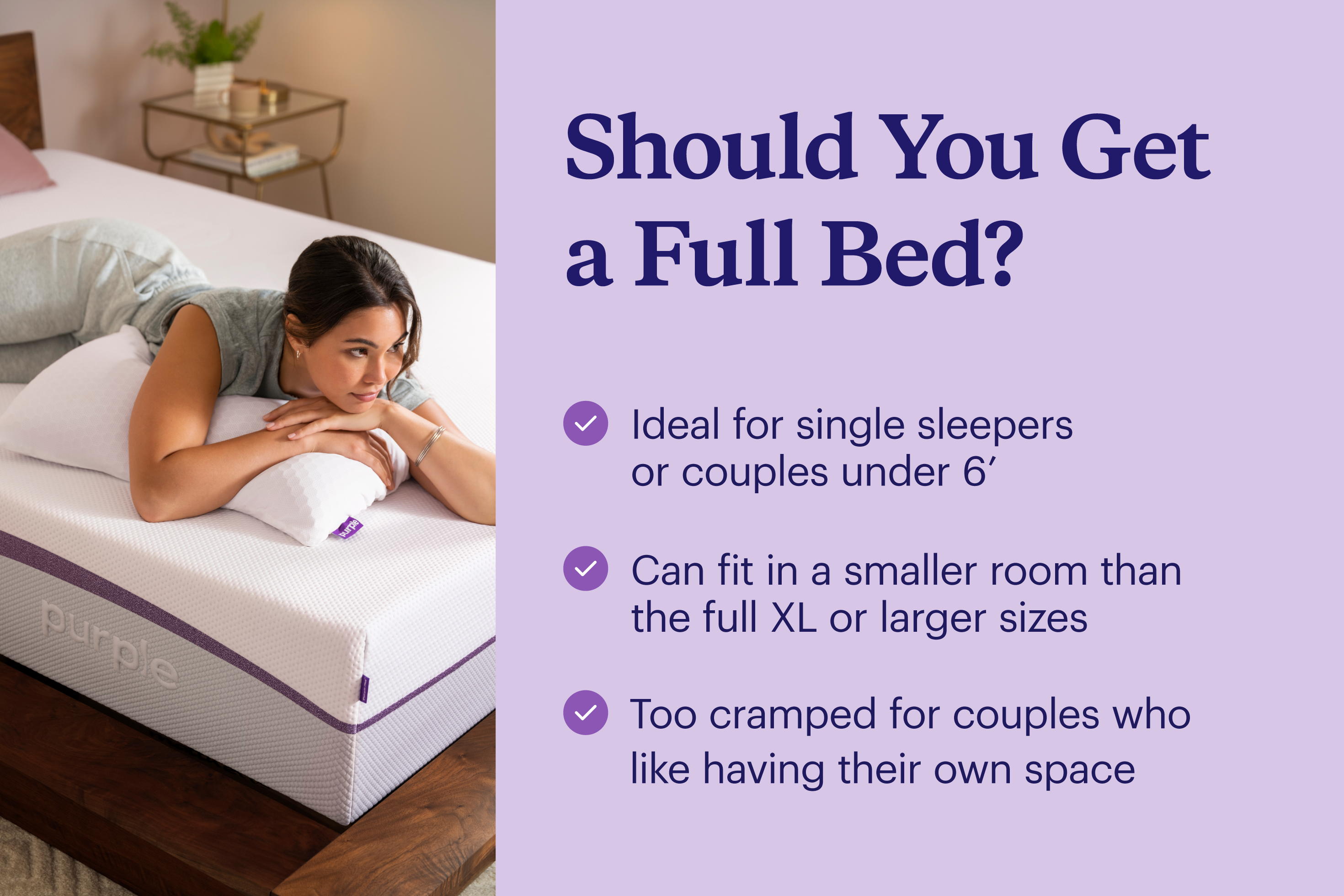 A list of three top considerations for choosing a full size bed.