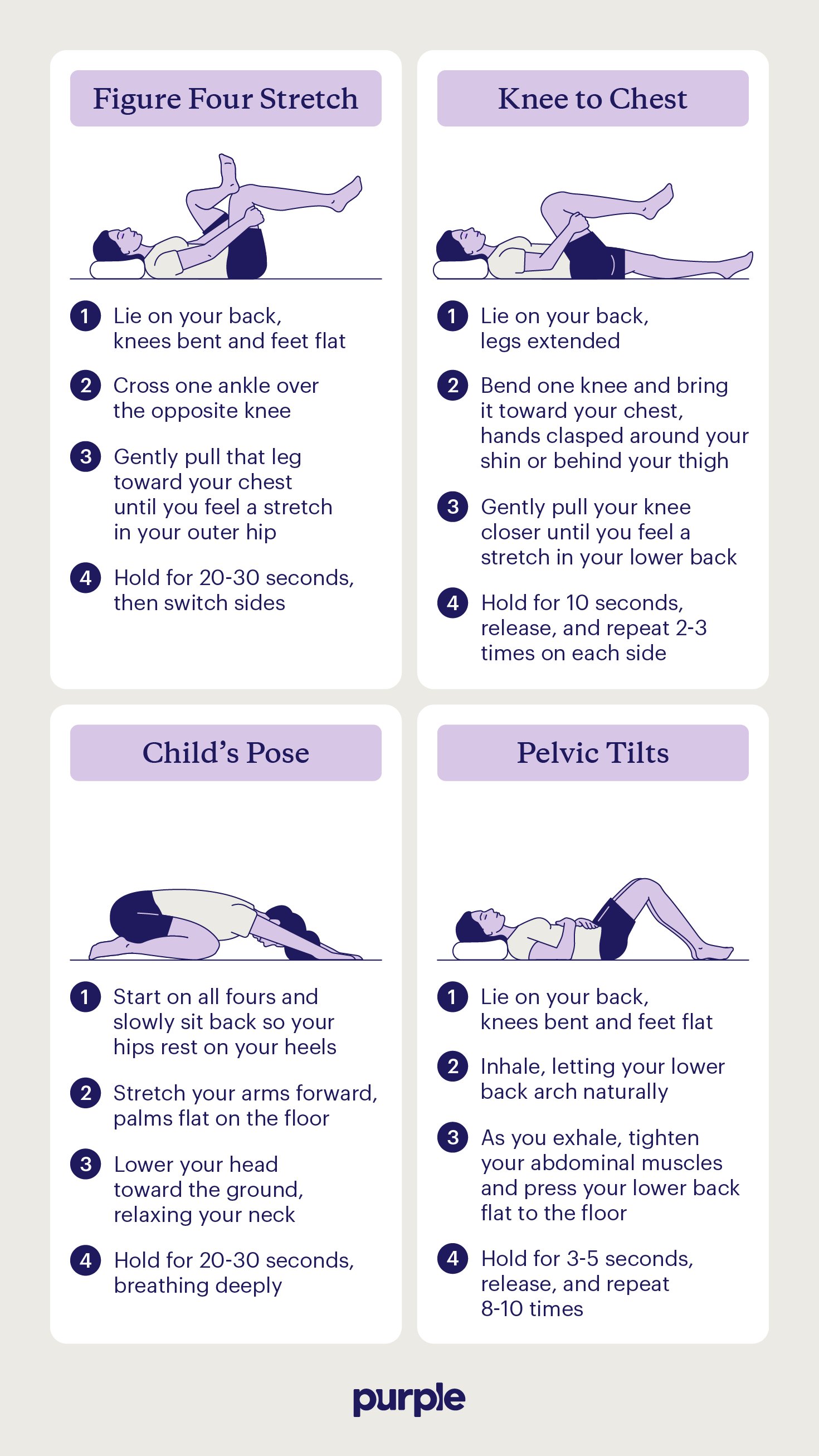 Four stretches to relieve sciatica pain and sleep better.