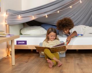 purple mattress crib