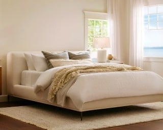 Restore Collection mattress in styled bedroom