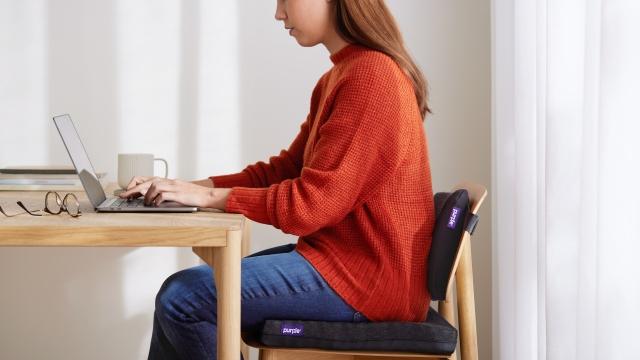 purple pillow desk chair