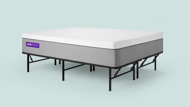 Platform Bed Frame Purple, Can A Mattress Go On Bed Frame