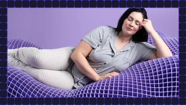Woman laying on exposed Grid