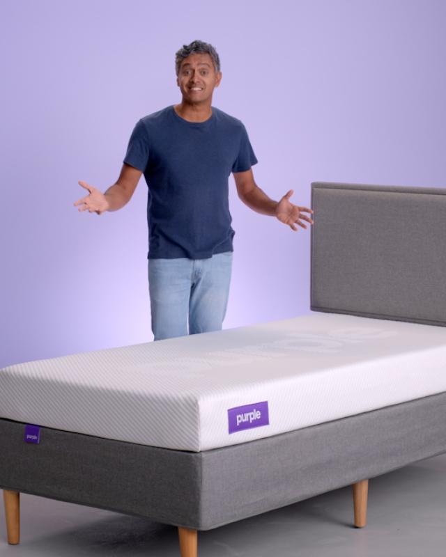 purple mattress crib