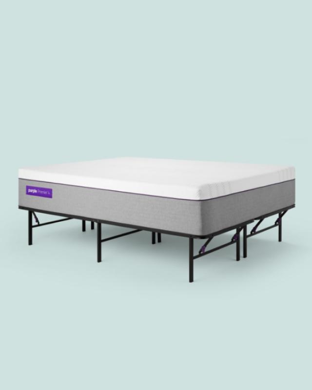 Platform Bed Frame Purple, Can A Mattress Go On Bed Frames