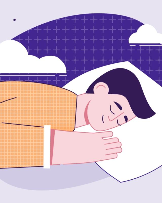 Animated Person Sleeping on Pillow