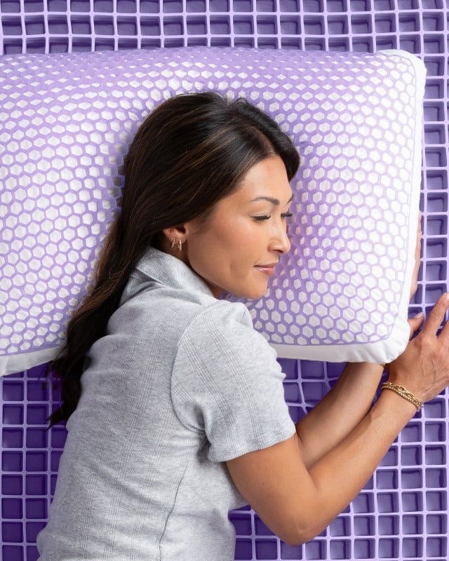 Woman sleeping on grid