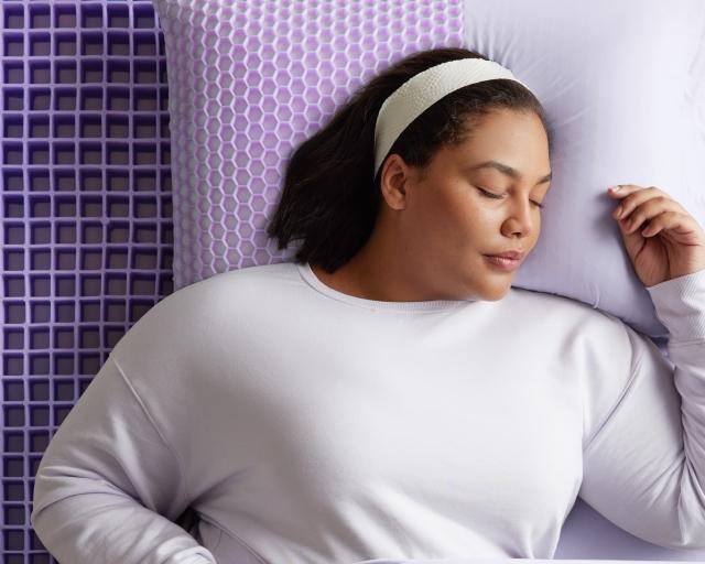 Woman on Purple Mattress 