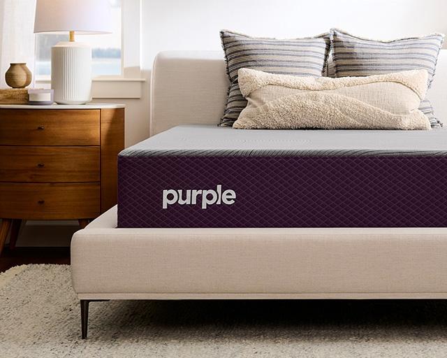 Box spring deals with purple mattress