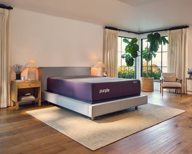 Naked mattress on Flat Foundation with Frame