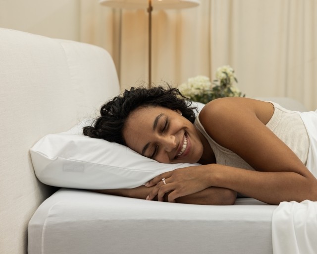 Woman sleeping on pillow