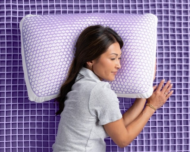 Woman sleeping on grid