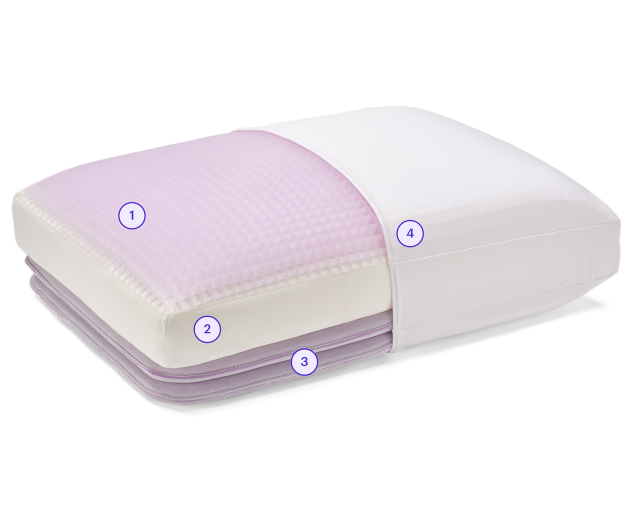 DreamLayer pillow with exposed layers