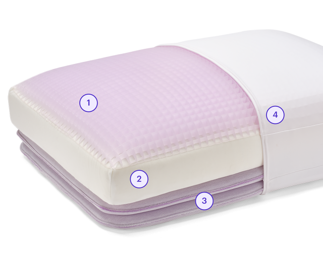 DreamLayer pillow with exposed layers