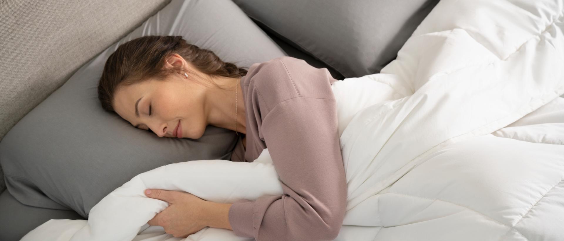 Woman sleeping on a pillow