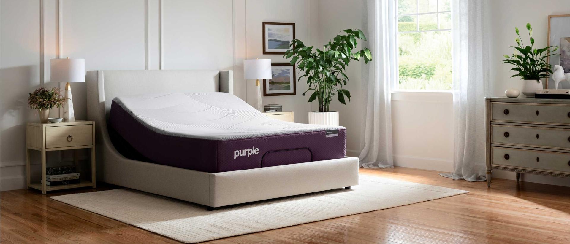 Adjustable bed on sale frame purple