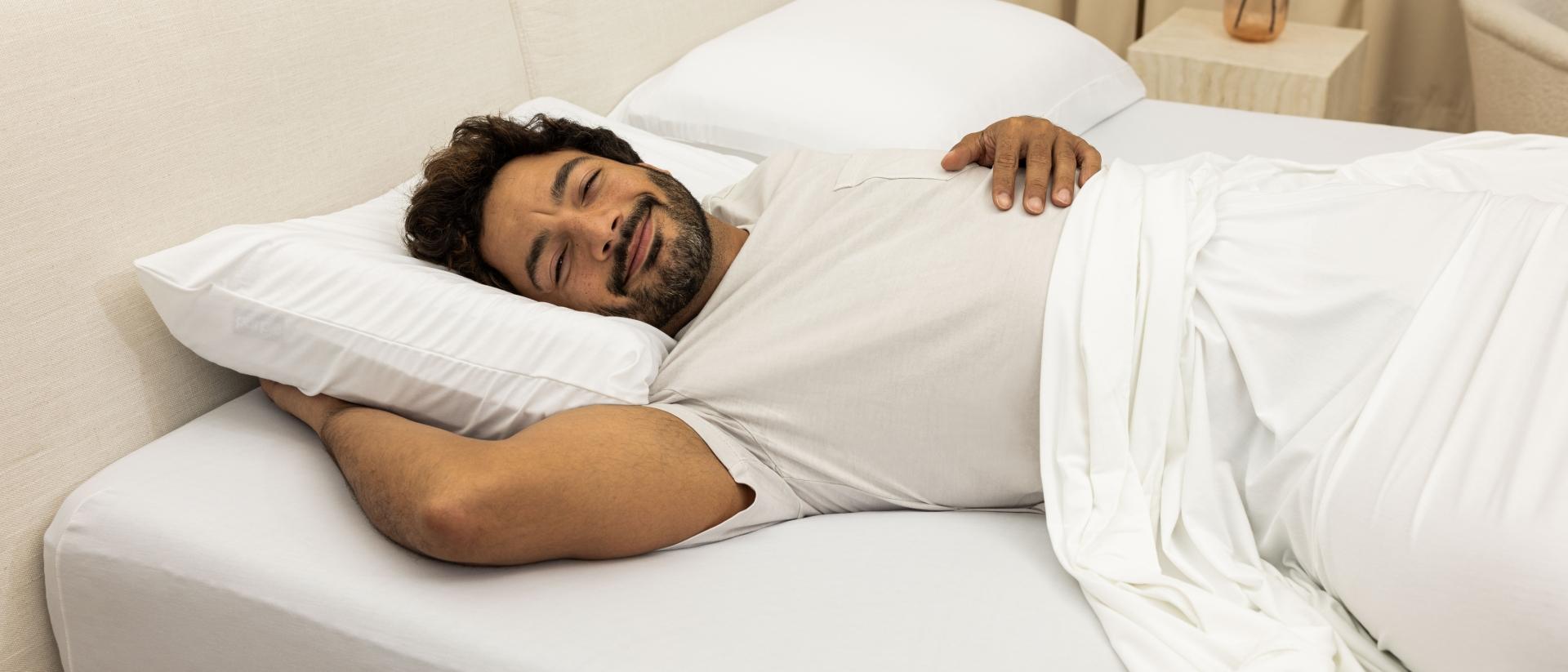 Man sleeping on mattress well rested