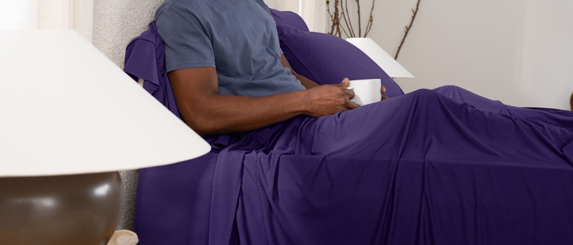 SS sheets deep purple w/ talent in bed