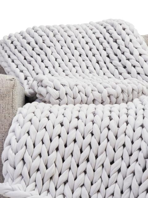 Moonstone Grey Bearaby Blanket on Couch