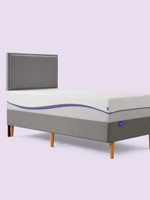 Grey Bed Frame with mattress Twin/Twin XL