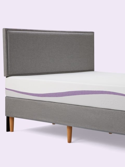 Purple Bed Frame Stone Grey with Purple Mattress