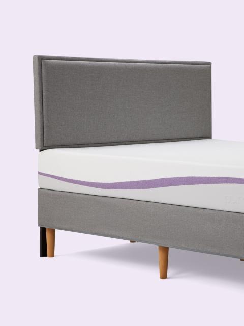 Purple Bed Frame Stone Grey with Purple Mattress