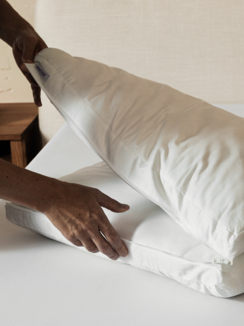 TwinCloud pillow unzipped and open